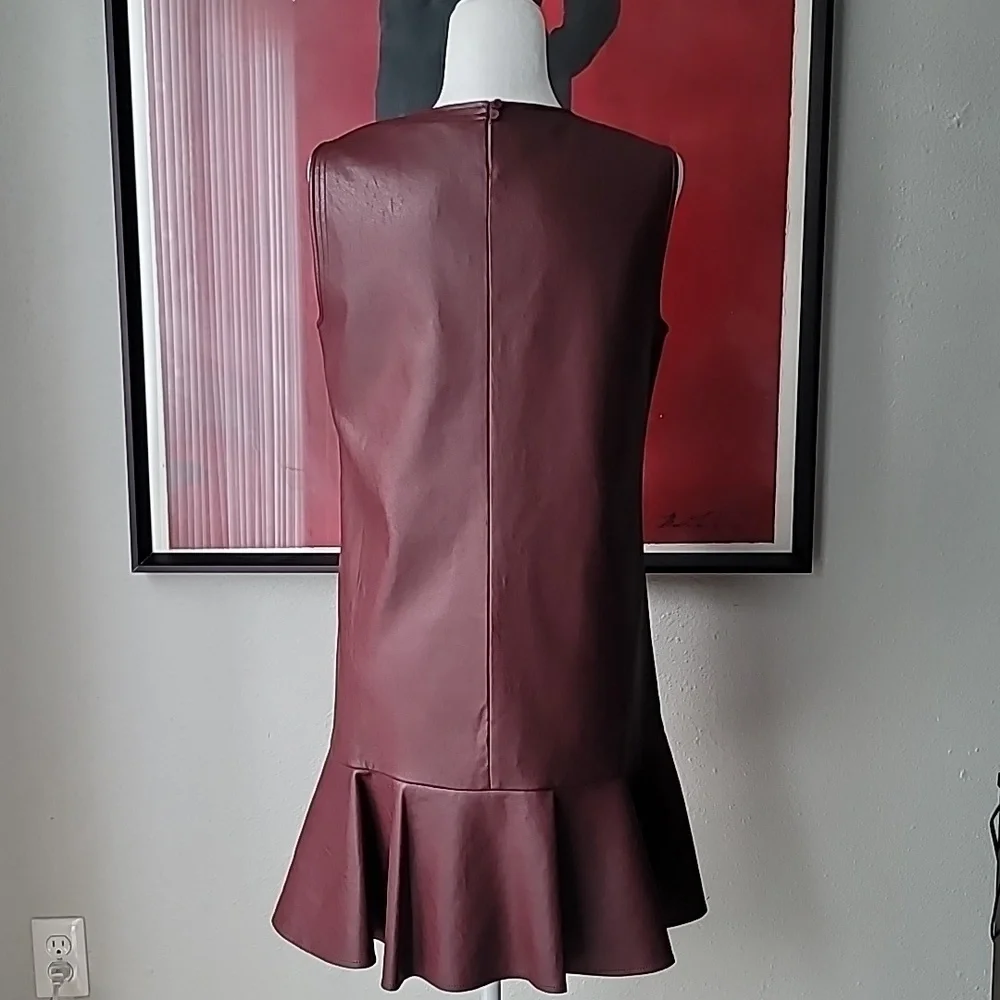 BCBGMaxAzria Sheridan Faux Leather Dress, Size Small, Color Royal Port